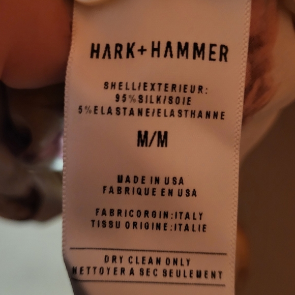 Hark + Hammer Long Sleeve Blouse + Ivory Bouquet Stretch Silk  Size Medium - Picture 9 of 11